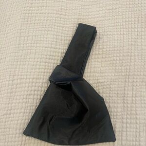 Elegant Black Satin Knot Bag
